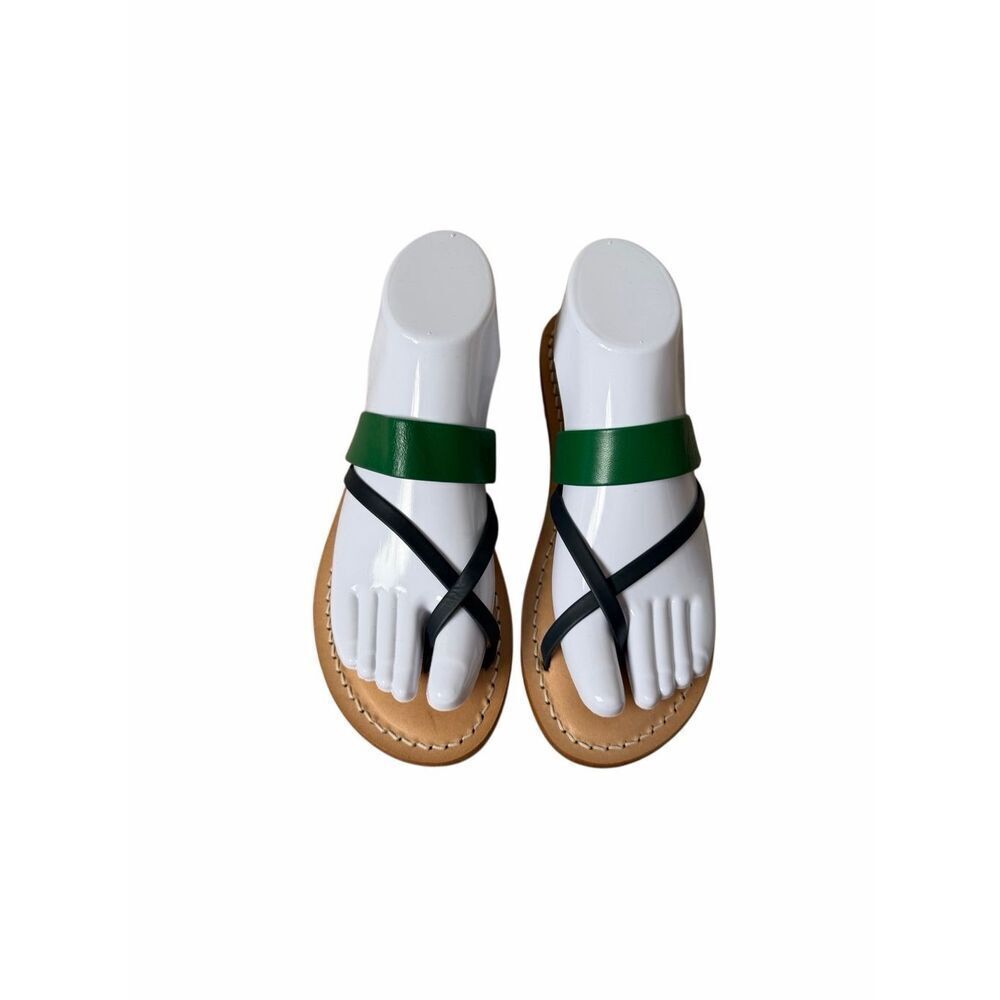 Casa Isota Sandals Ischia‎ Leather Made in Italy Green Blue size 39